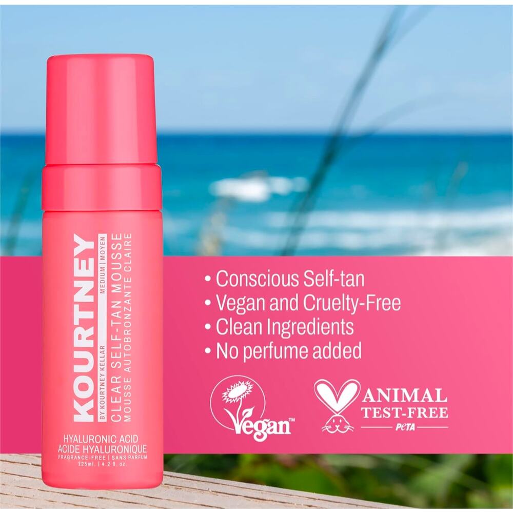KOURTNEY KELLAR SELF TANNING MOUSSE BRAND NEW WITH TANNING MITT Shade Medium